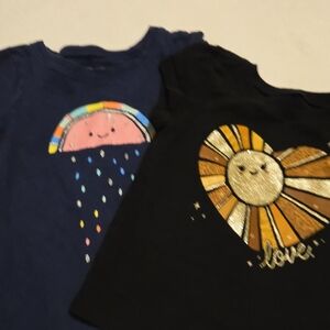 The Children's Place Navy and Black Graphic Tees